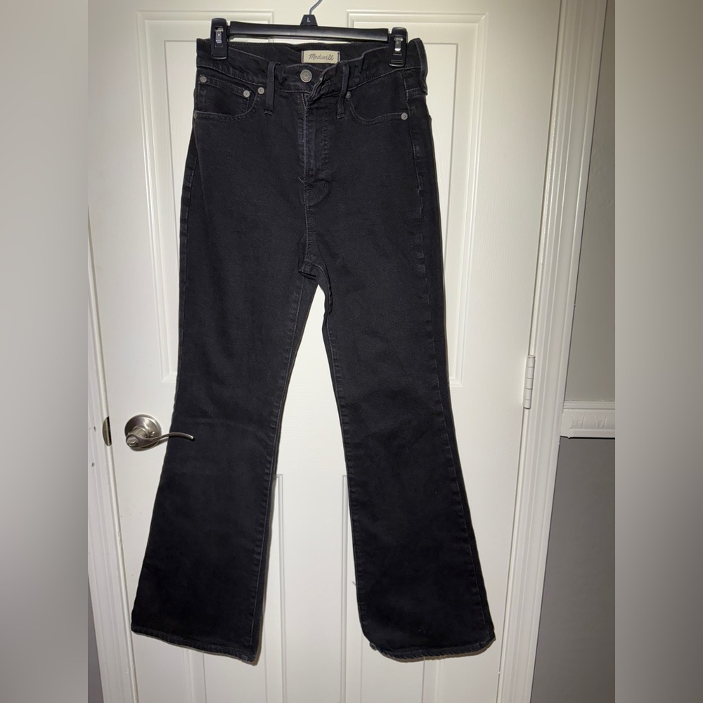 Madewell Black Flare Wide Leg Jeans High-Rise
